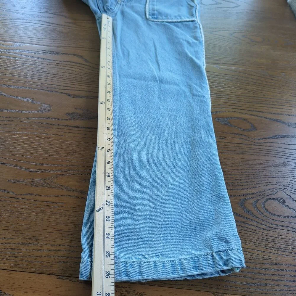 Zara Women's Jeans sz 6 / 28 blue Jeans High Rise Tweed Trim Straight Leg - Picture 11 of 12